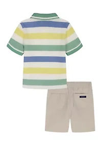 Toddler Boys 2 Piece Polo and Shorts Set