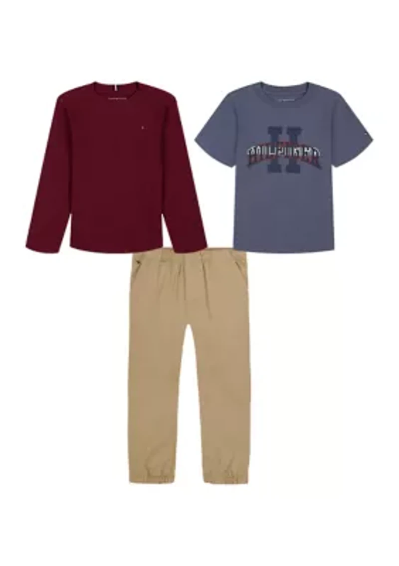 Toddler Boys 3-Piece Thermal, T-Shirt and Joggers Set
