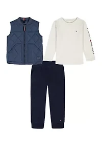Toddler Boys 3-Piece Shirt, Vest and Pants Set