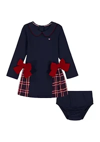 Girls 4-6x Mixed Media Dress with Bloomer