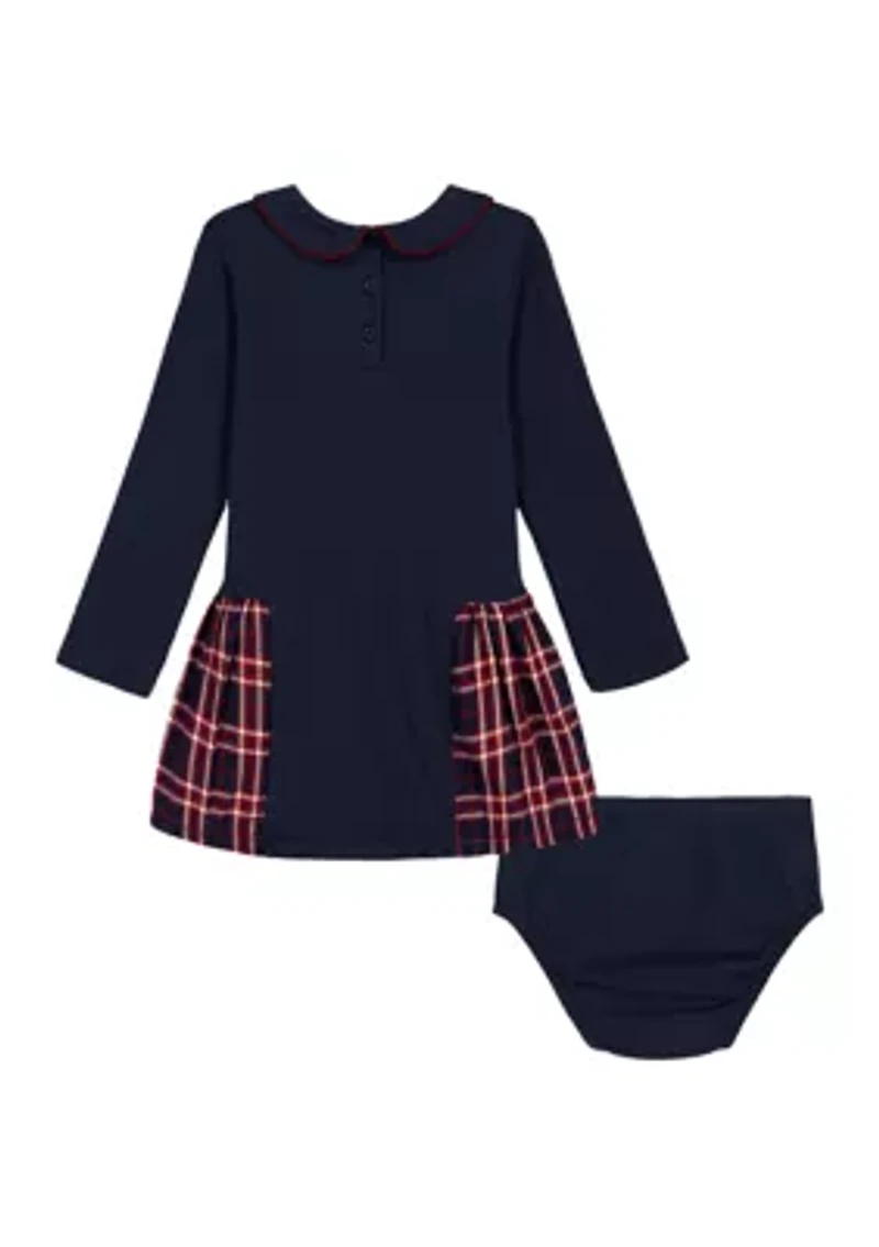 Girls 4-6x Mixed Media Dress with Bloomer