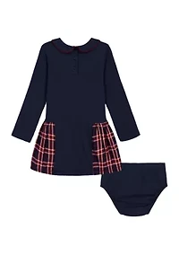 Girls 4-6x Mixed Media Dress with Bloomer