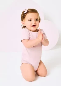 Baby Girls Short Sleeve Graphic Bodysuits - 3-Pack