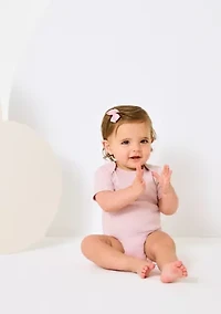Baby Girls Short Sleeve Graphic Bodysuits - 3-Pack