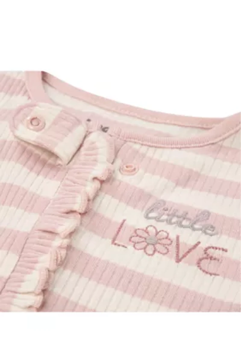 Baby Girls Striped Footie