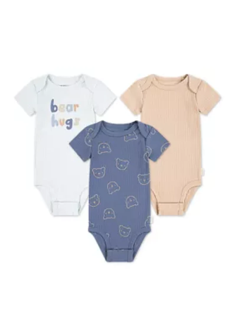 Baby Boys Printed Bodysuits - 3-Pack