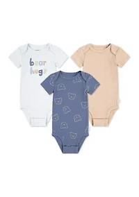 Baby Boys Printed Bodysuits - 3-Pack