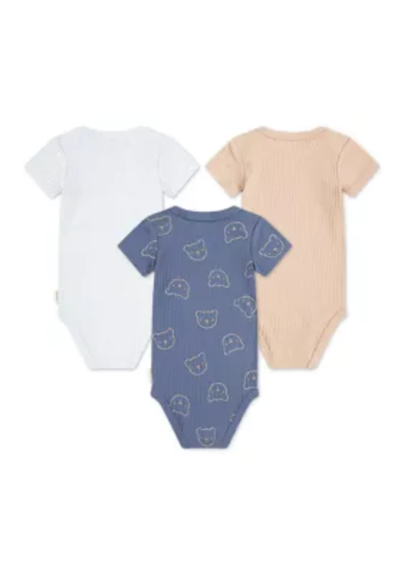 Baby Boys Printed Bodysuits - 3-Pack