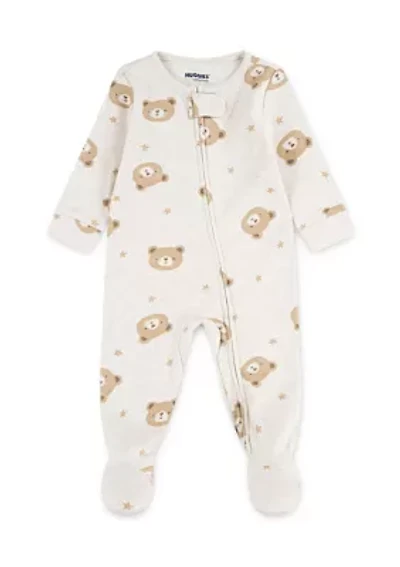 Baby Boys Bear Printed Footed Coverall