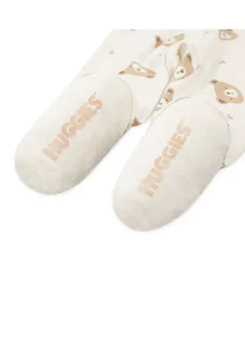 Baby Boys Bear Printed Footed Coverall