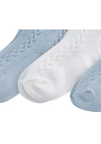 Polo Baby Cable Texture Crew Socks - 3 Pack