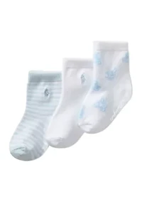 Baby Boys Essential Tossed Bear Socks - 3 Pack