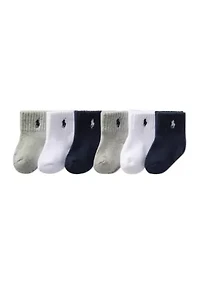 Baby Boys Sport Quarter Socks - 6 Pack
