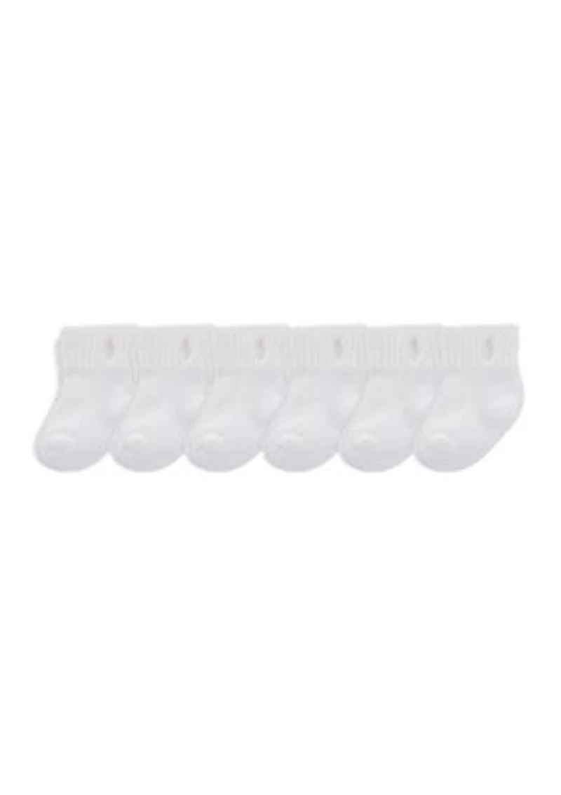 Polo Baby Girls Sports Quarter Socks - 6 Pack