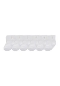 Polo Baby Girls Sports Quarter Socks - 6 Pack