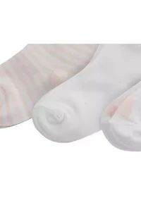 Baby Girls Tossed Bear Socks - 3 Pack