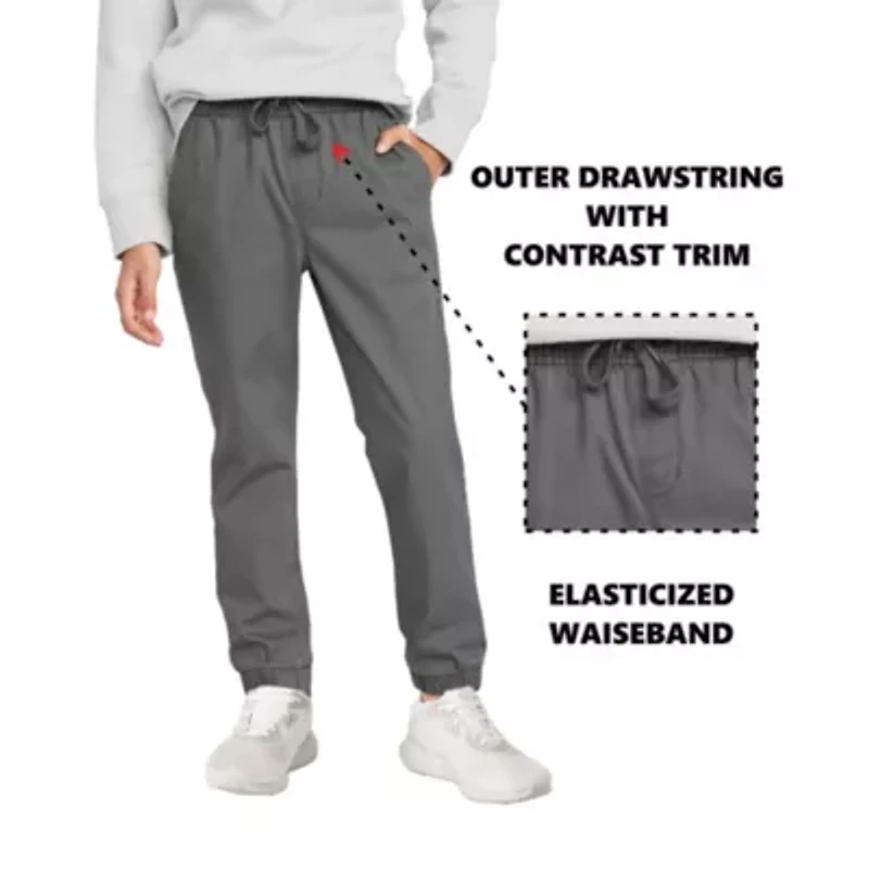 Jump start Boy's Slim Fitting Cotton Stretch Classic Twill Joggers