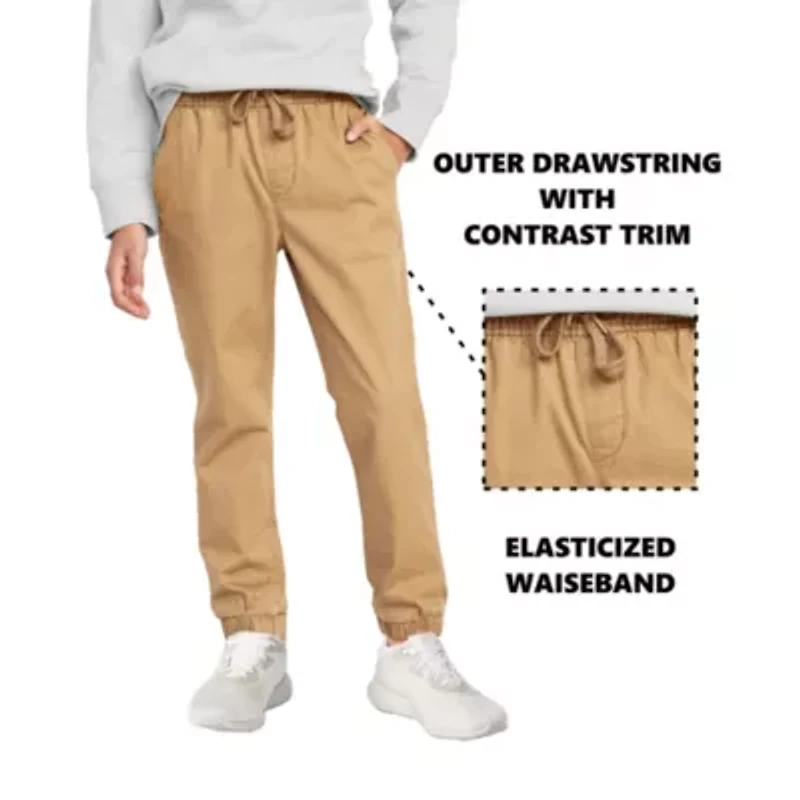 Jump start Boy's Slim Fitting Cotton Stretch Classic Twill Joggers