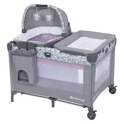 Nursery Den Playard With Rock Ing Snooze Pod-Wave Pink