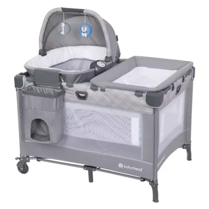 Lullaby Nursery Suite EZ-Fold Playard with Portable Rocking Lounger - Madrid Plaid