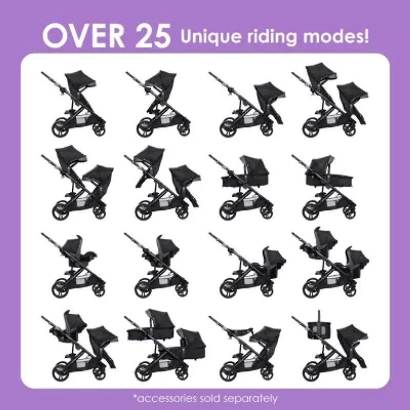 Morph Single to Double Modular Stroller - Dash Grey