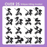 Morph Single to Double Modular Stroller - Dash Grey