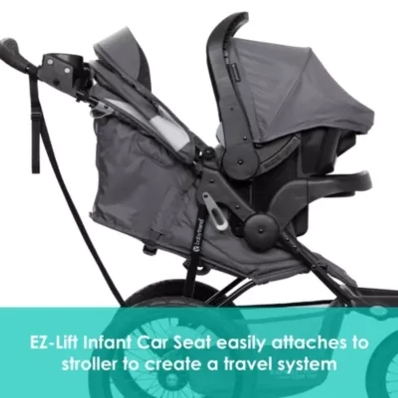 Expedition® Zero Flat Jogger Travel System with LED Lights - Dash Grey