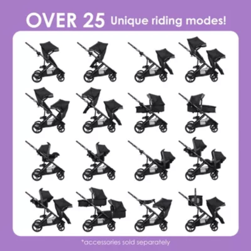 Morph Single to Double Modular Travel System - Dash Grey