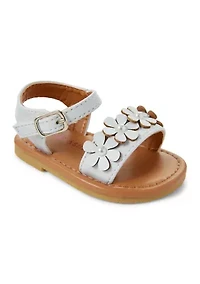 Flower Appliqué Strappy Sandals