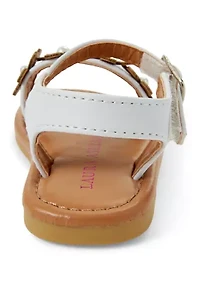 Flower Appliqué Strappy Sandals
