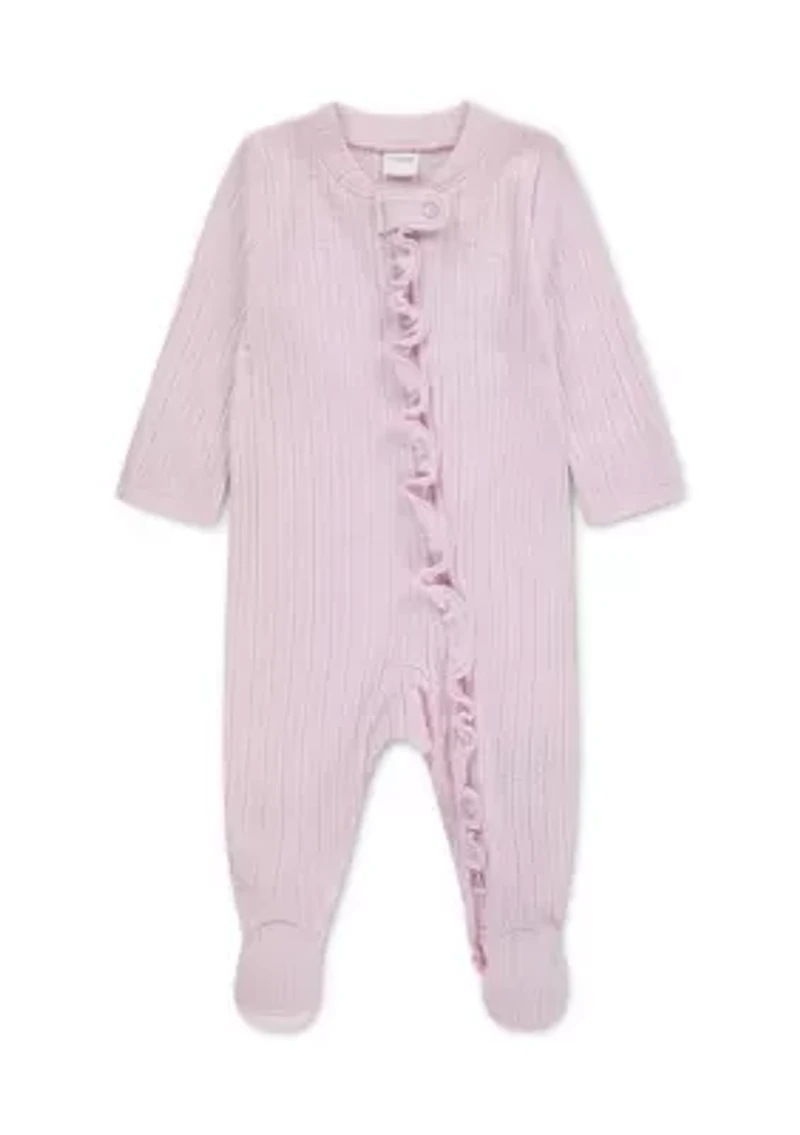 baby footed pointelle coverall