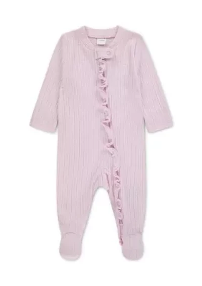 baby footed pointelle coverall