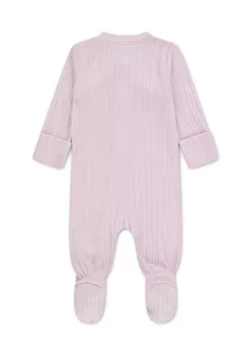 baby footed pointelle coverall