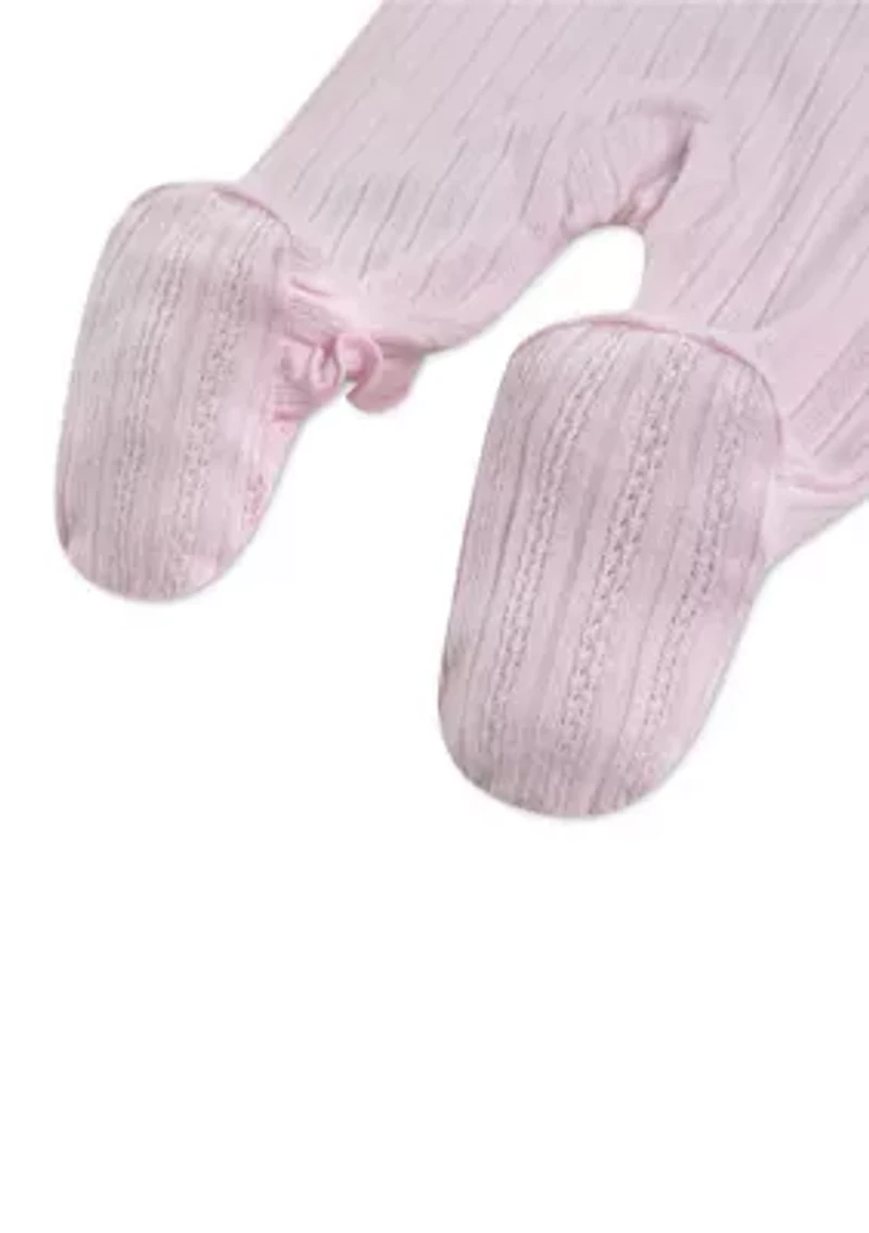 baby footed pointelle coverall