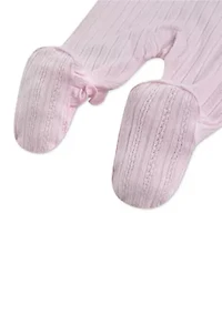 baby footed pointelle coverall
