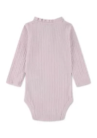 Baby Girls Ruffle Henley Long Sleeve Bodysuit