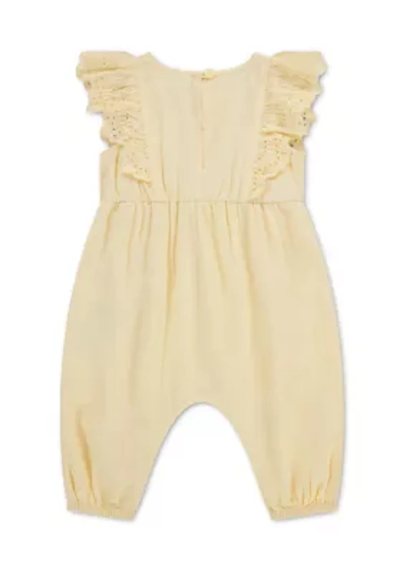 baby flutter sleeve eyelet jumpsuit