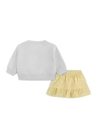 baby lemons fleece crew pullover and skort