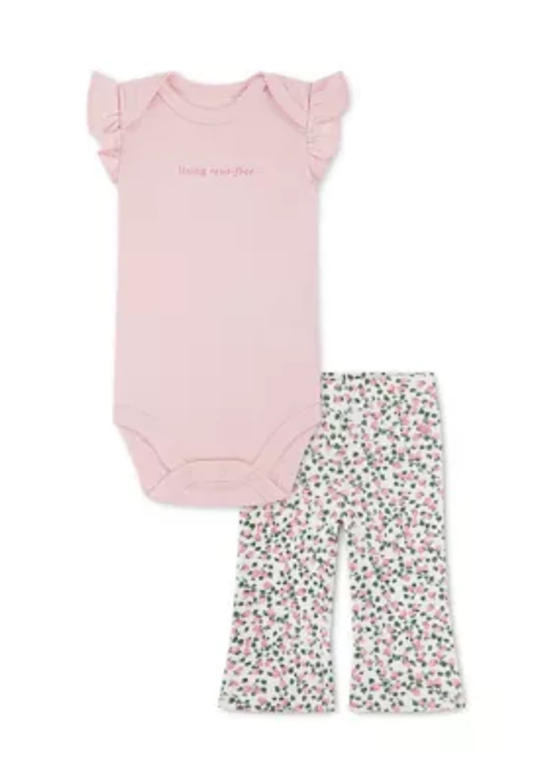 Baby Girls Bodysuit and Flare Leggings Set