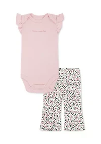 Baby Girls Bodysuit and Flare Leggings Set