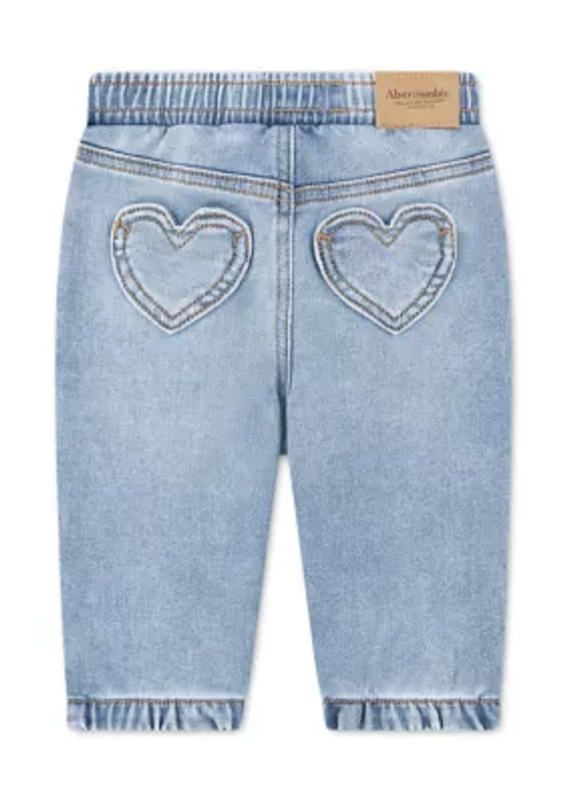 heart pocket denim jogger
