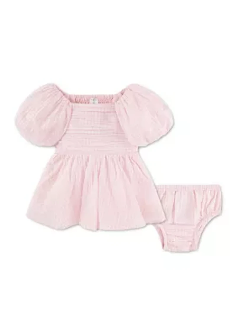 baby emerson gauze puff sleeve dress