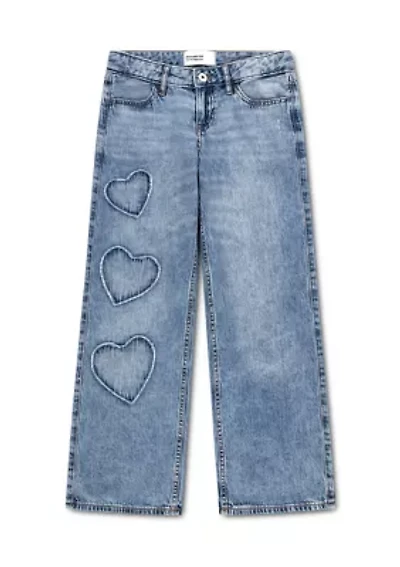 Baby Low Rise Heart Baggy Jeans