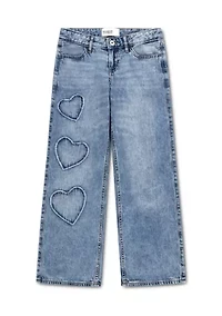 Baby Low Rise Heart Baggy Jeans