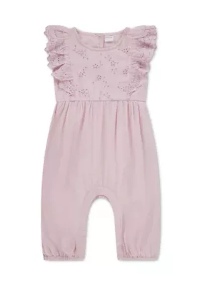 baby flutter sleeve eyelet jumpsuit