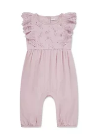 baby flutter sleeve eyelet jumpsuit