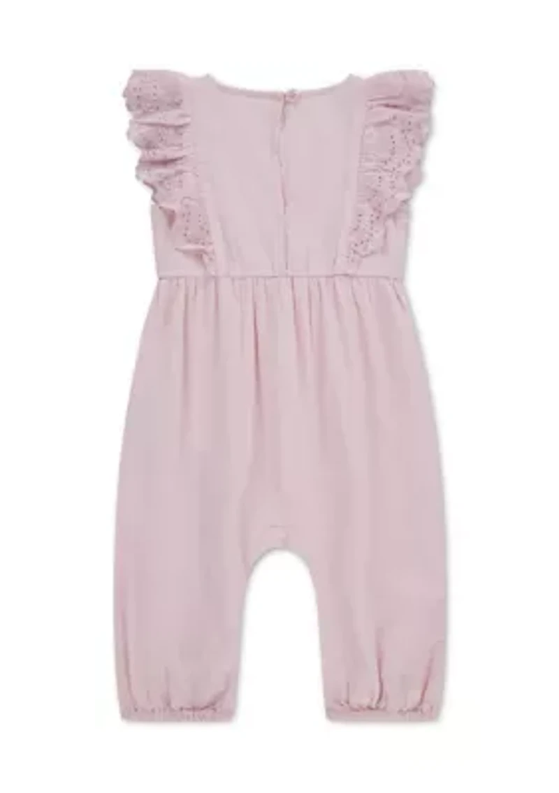 baby flutter sleeve eyelet jumpsuit