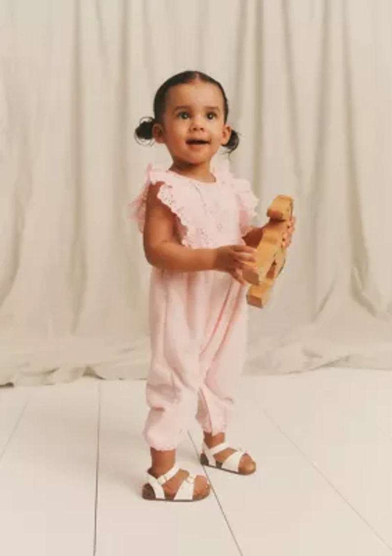 baby flutter sleeve eyelet jumpsuit