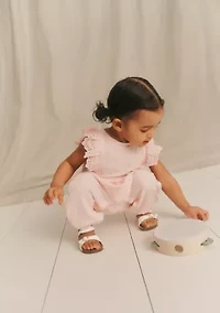 baby flutter sleeve eyelet jumpsuit