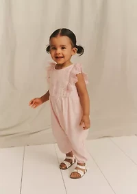 baby flutter sleeve eyelet jumpsuit